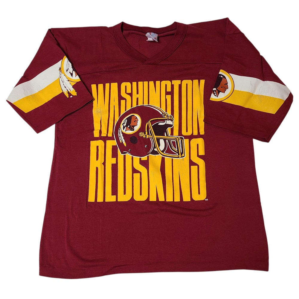 VTG Washington Redskins Single Stitch Red Raglan T-Shirt men Medium Made in USA